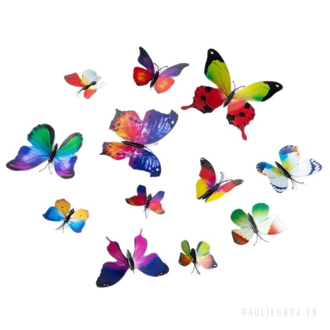 Set 2 túi 24 bướm nam châm trang trí bó hoa, cửa kính, giỏ quả, tủ lạnh ảnh 2