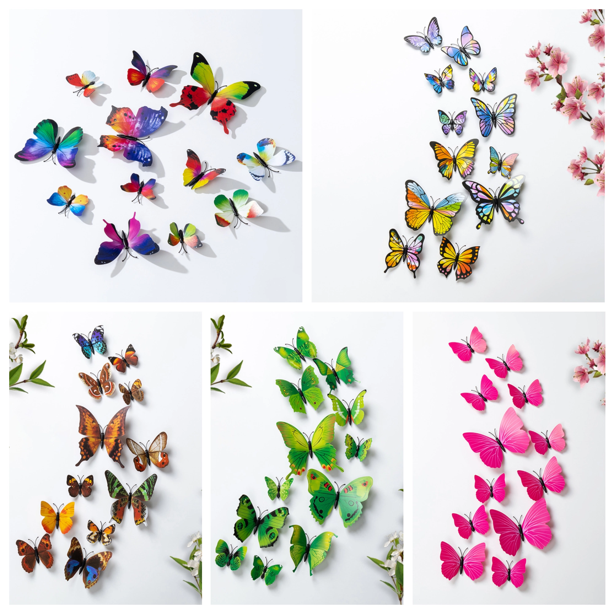 Set 2 túi 24 bướm nam châm trang trí bó hoa, cửa kính, giỏ quả, tủ lạnh ảnh 1