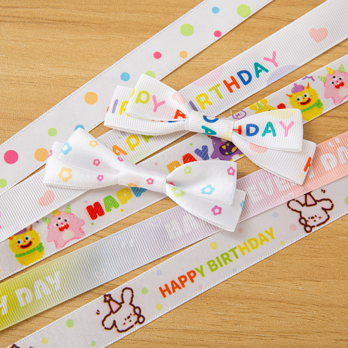 Ruy băng hoạt hình họa tiết sinh nhật cho bé cuộn 22m  ảnh 2
