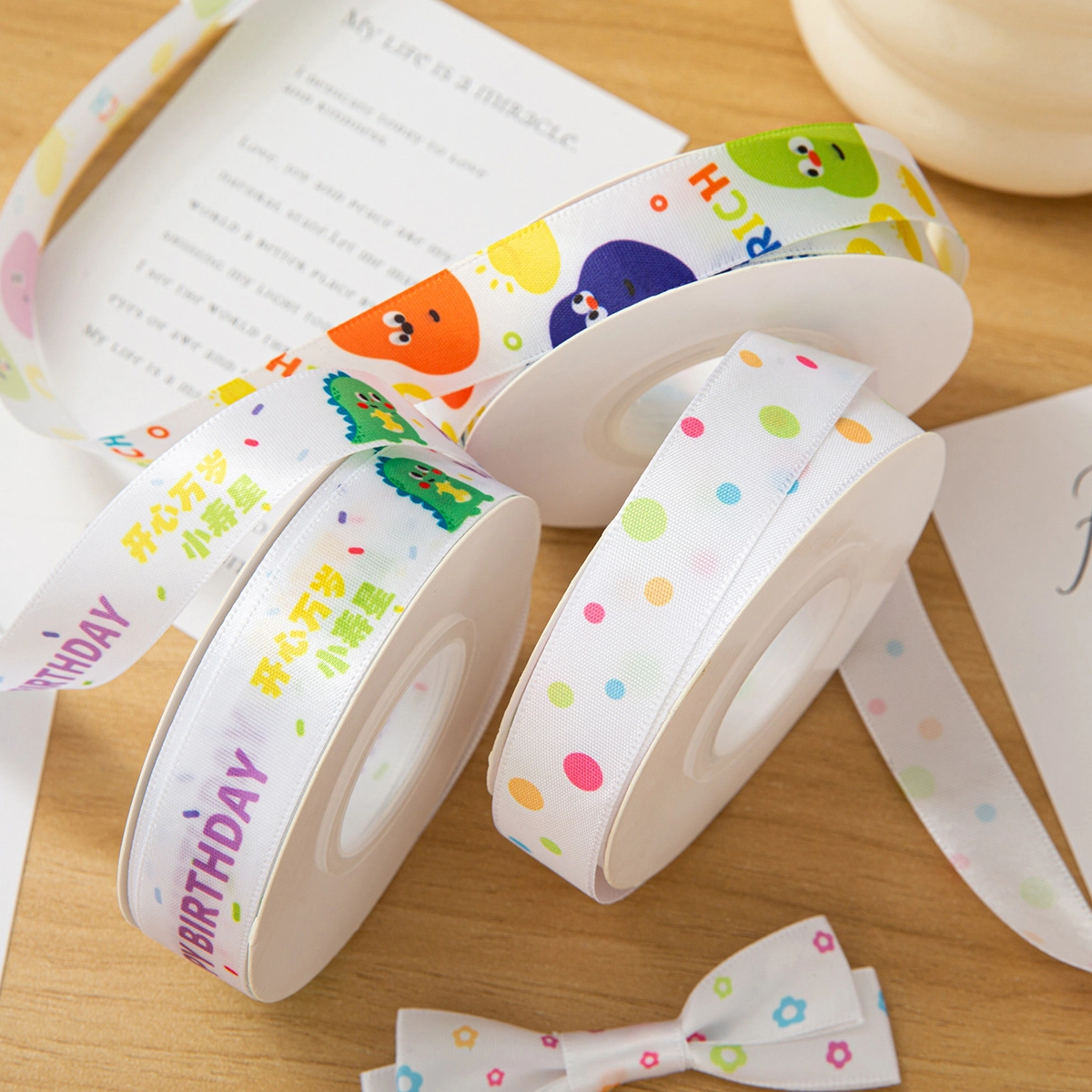 Ruy băng hoạt hình họa tiết sinh nhật cho bé cuộn 22m  ảnh 4