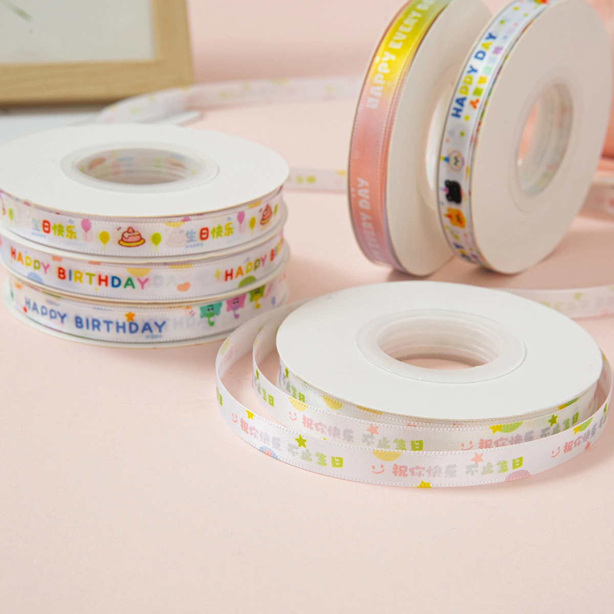 Ruy băng hoạt hình họa tiết sinh nhật cho bé cuộn 22m  ảnh 7