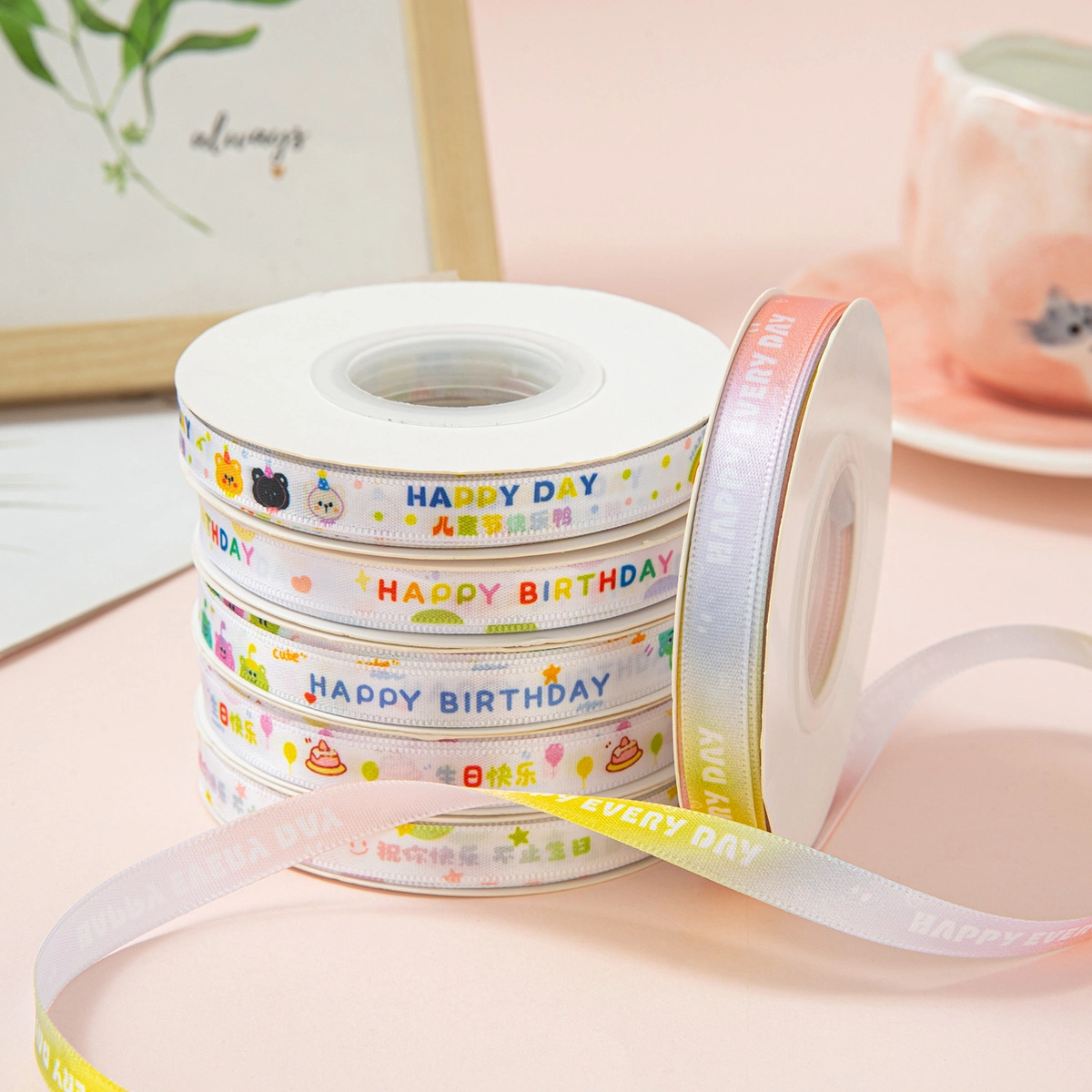 Ruy băng hoạt hình họa tiết sinh nhật cho bé cuộn 22m  ảnh 9