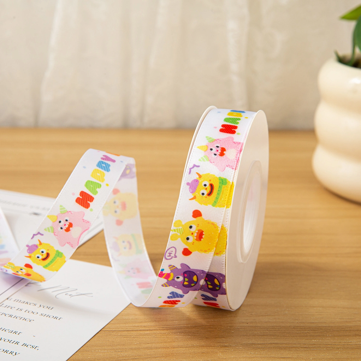 Ruy băng hoạt hình họa tiết sinh nhật cho bé cuộn 22m  ảnh 22