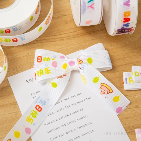 Ruy băng hoạt hình họa tiết sinh nhật cho bé cuộn 22m  ảnh 3