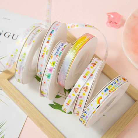 Ruy băng hoạt hình họa tiết sinh nhật cho bé cuộn 22m  ảnh 6