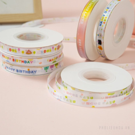 Ruy băng hoạt hình họa tiết sinh nhật cho bé cuộn 22m  ảnh 7
