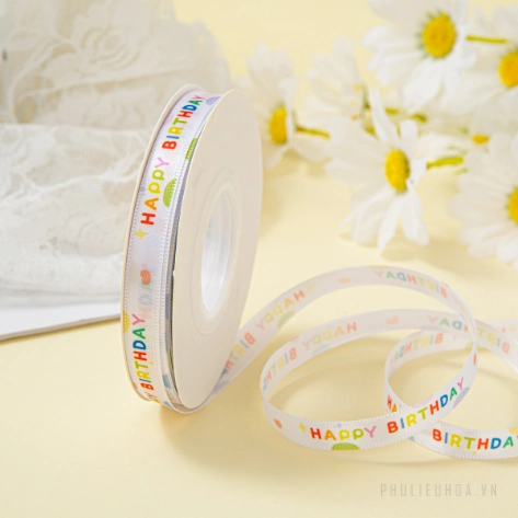Ruy băng hoạt hình họa tiết sinh nhật cho bé cuộn 22m  ảnh 12