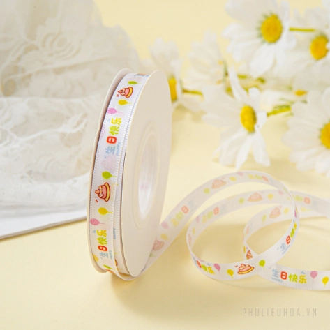 Ruy băng hoạt hình họa tiết sinh nhật cho bé cuộn 22m  ảnh 14