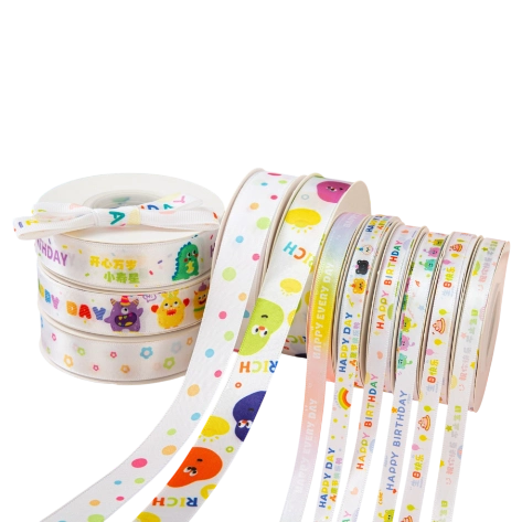 Ảnh sản phẩm Ruy băng hoạt hình họa tiết sinh nhật cho bé cuộn 22m  1