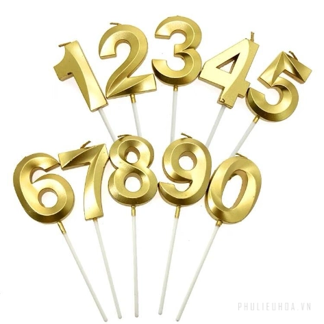 Combo 5 nến nhũ vàng trang trí bánh kem, sinh nhật màu vàng gold ảnh 7