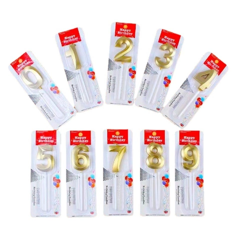 Ảnh sản phẩm Combo 5 nến nhũ vàng trang trí bánh kem, sinh nhật màu vàng gold 1