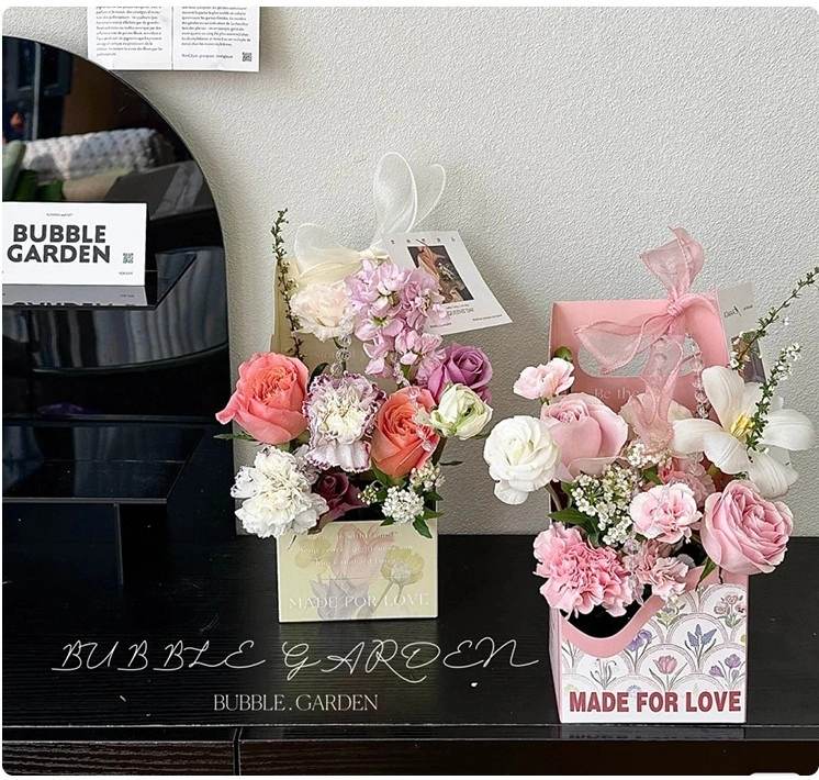 Hộp hoa tươi giấy cứng chống nước có quai xách (combo 5 hộp) ảnh 3