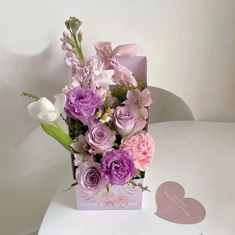 Hộp hoa tươi giấy cứng chống nước có quai xách (combo 5 hộp) ảnh 4