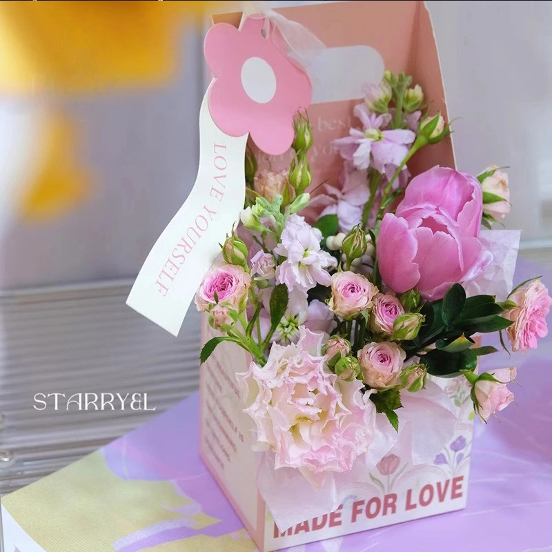 Hộp hoa tươi giấy cứng chống nước có quai xách (combo 5 hộp) ảnh 6