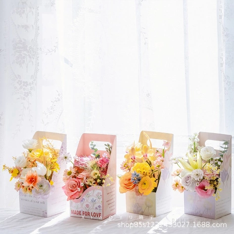 Hộp hoa tươi giấy cứng chống nước có quai xách (combo 5 hộp) ảnh 2
