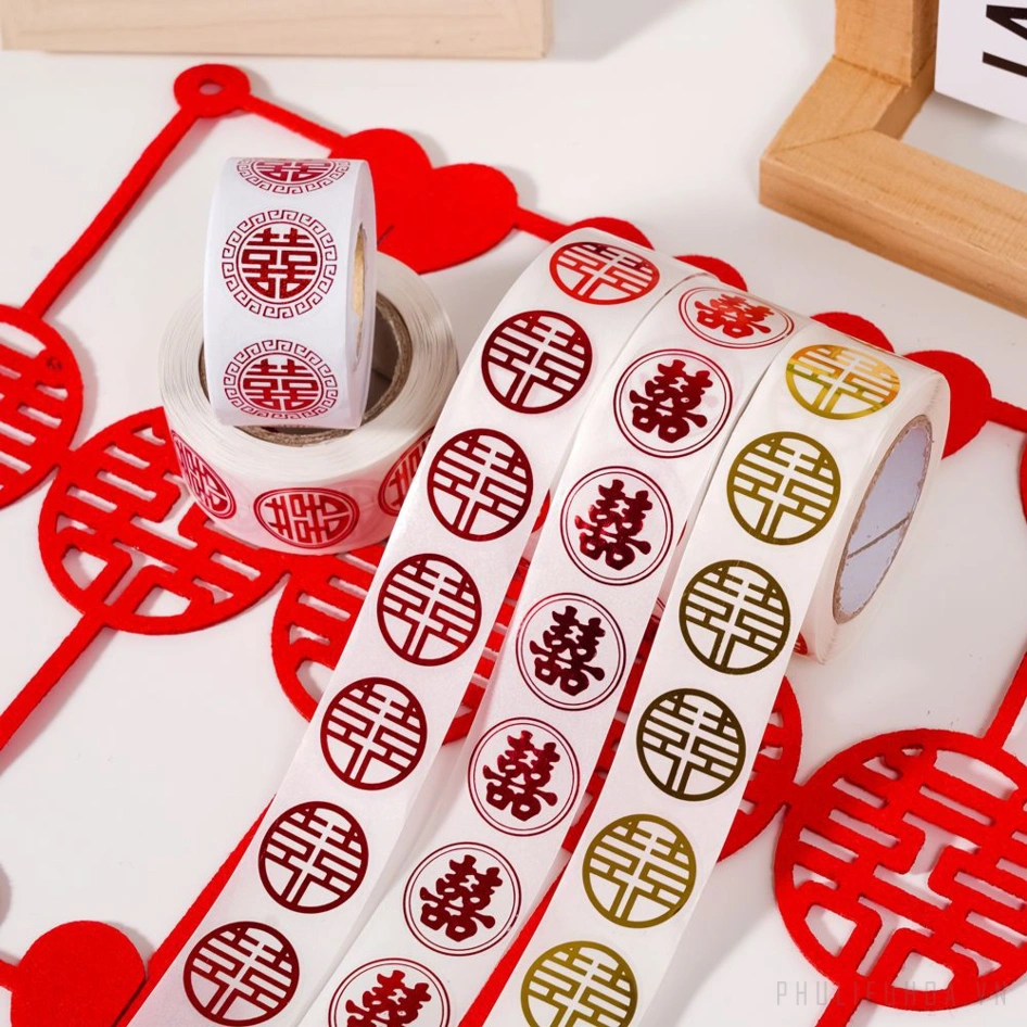 Cuộn 430 sticker dán chữ phúc 2cm ảnh 8