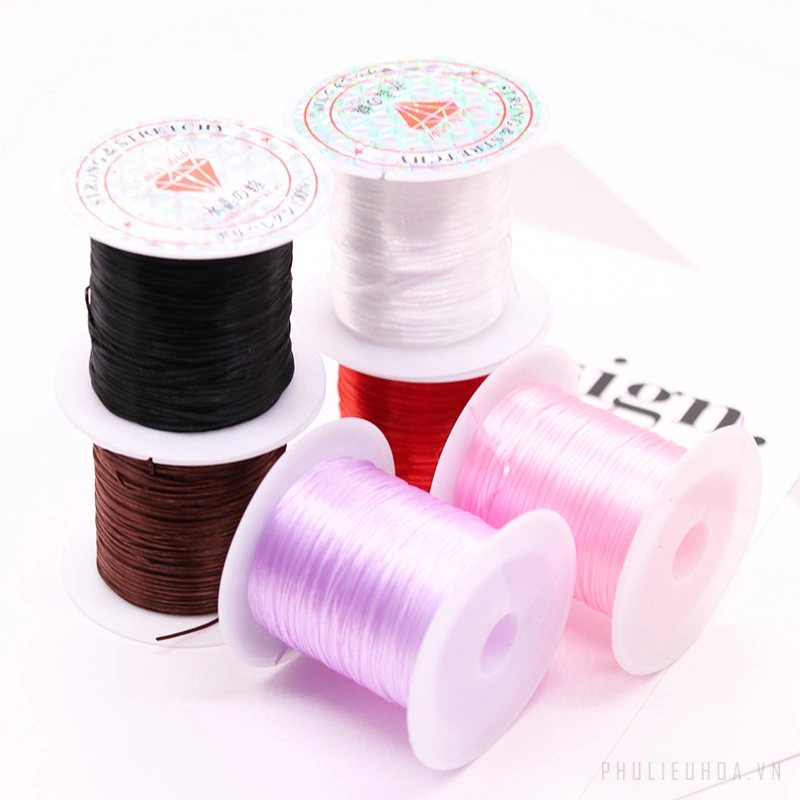 Combo 2 cuộn dây cước thủ công đàn hồi co giãn xâu trang sức 0.6 li x 10m  ảnh 2