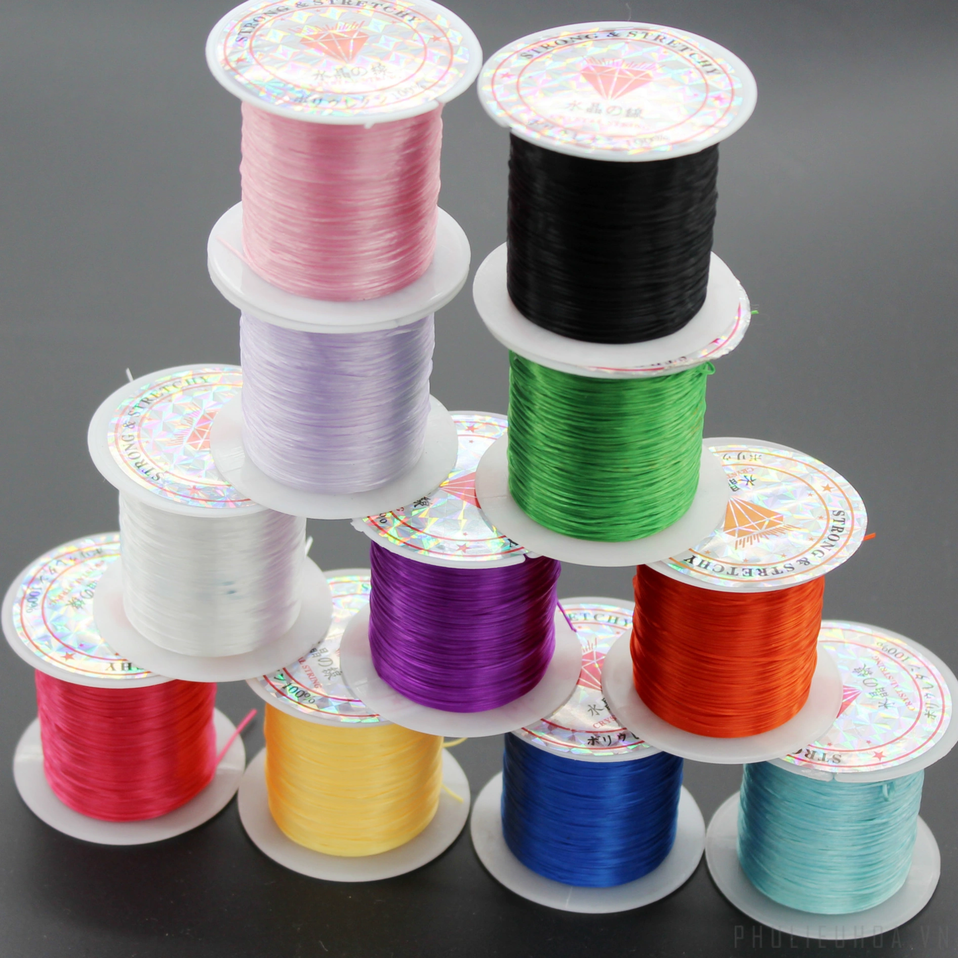 Combo 2 cuộn dây cước thủ công đàn hồi co giãn xâu trang sức 0.6 li x 10m  ảnh 4