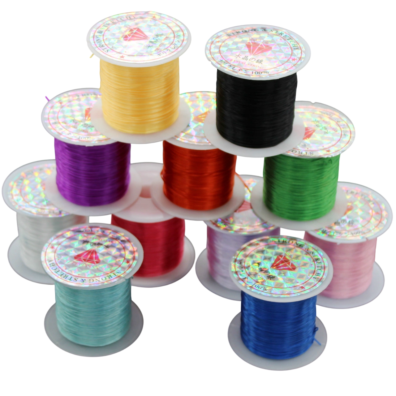 Combo 2 cuộn dây cước thủ công đàn hồi co giãn xâu trang sức 0.6 li x 10m  ảnh 1