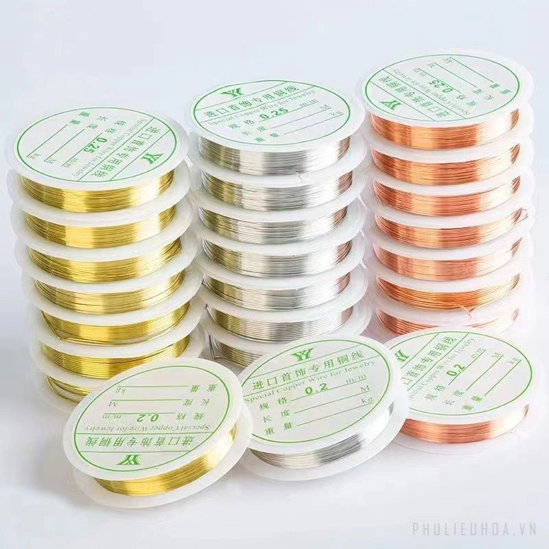 Cuộn dây đồng uốn thủ công làm trang sức handmade 0.3mm x 15m ảnh 4