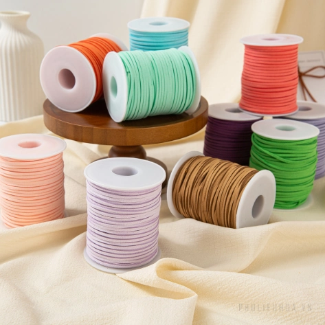 Cuộn dây nhung da lộn trang trí hoa buộc hộp quà, làm nơ, làm đồ handmade   ảnh 4