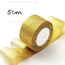 Ruy băng nhũ kim tuyến vàng bạc bản 0.3 - 5cm  ảnh 30