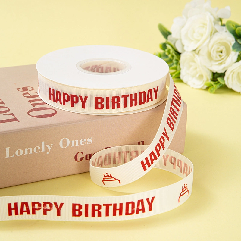 Ruy băng sinh nhật trắng sữa khổ 2cm x 22m Happy Birth Day ảnh 19