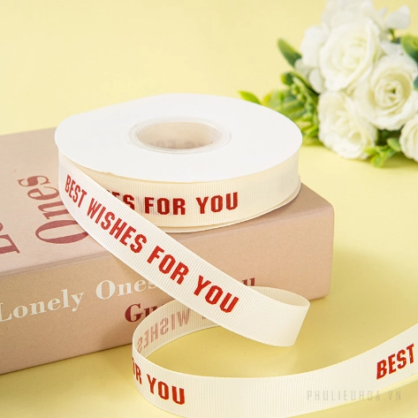 Ruy băng sinh nhật trắng sữa khổ 2cm x 22m Happy Birth Day ảnh 15