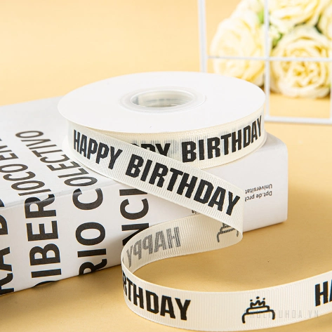 Ruy băng sinh nhật trắng sữa khổ 2cm x 22m Happy Birth Day ảnh 16