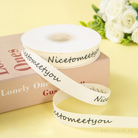 Ruy băng sinh nhật trắng sữa khổ 2cm x 22m Happy Birth Day ảnh 22