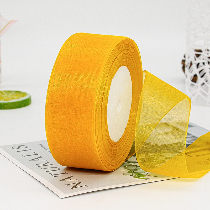Cuộn ruy băng voan trong suốt bản 4cm x 45m làm nơ handmade, trang trí hộp quà  ảnh 35