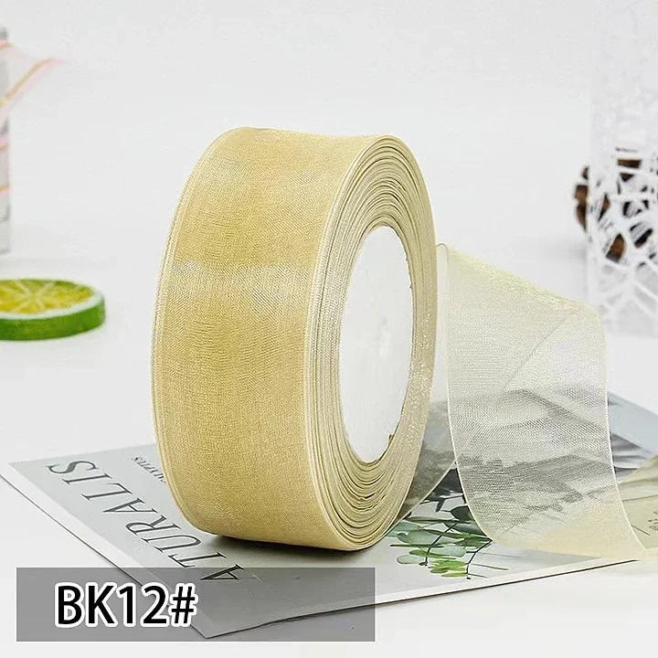 Cuộn ruy băng voan trong suốt bản 4cm x 45m làm nơ handmade, trang trí hộp quà  ảnh 37