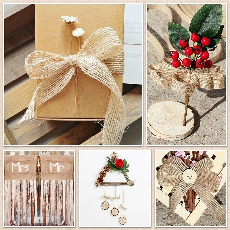 Ruy băng vải bố, dây đay, dây gai cuộn 10 yard ảnh 3