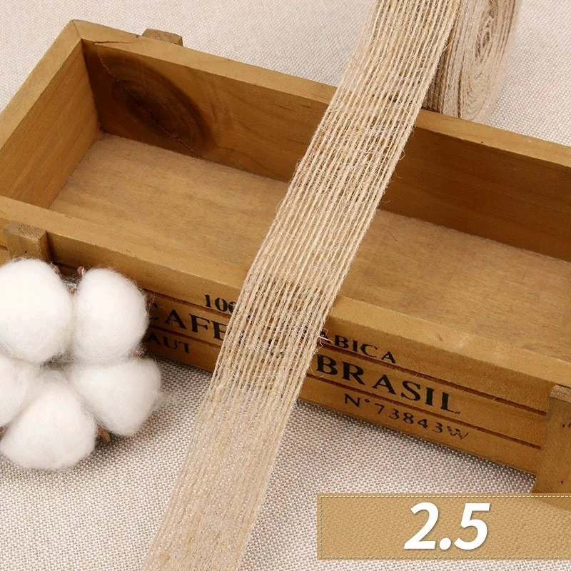 Ruy băng vải bố, dây đay, dây gai cuộn 10 yard ảnh 16