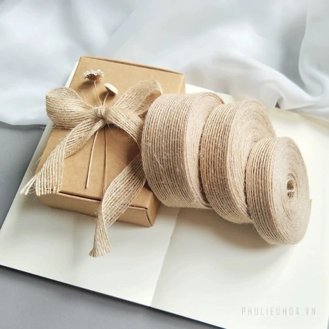 Ruy băng vải bố, dây đay, dây gai cuộn 10 yard ảnh 2