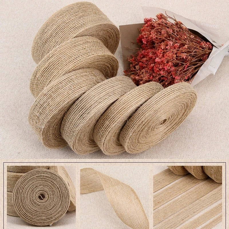 Ruy băng vải bố, dây đay, dây gai cuộn 10 yard ảnh 1