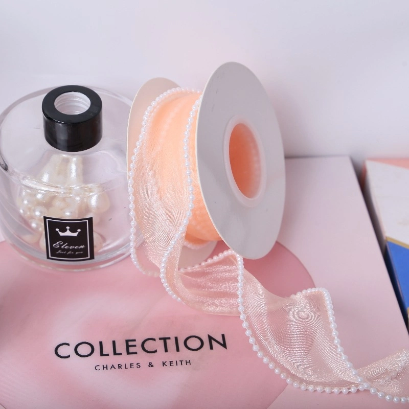 Cuộn ruy băng viền ngọc trai 4cm x 10 yard ảnh 3