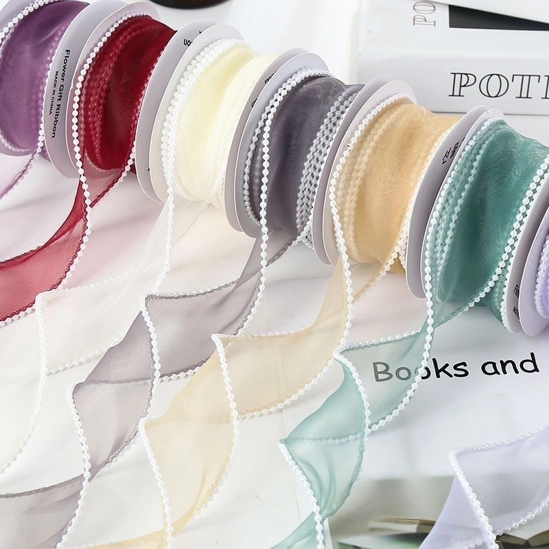 Cuộn ruy băng viền ngọc trai 4cm x 10 yard ảnh 7