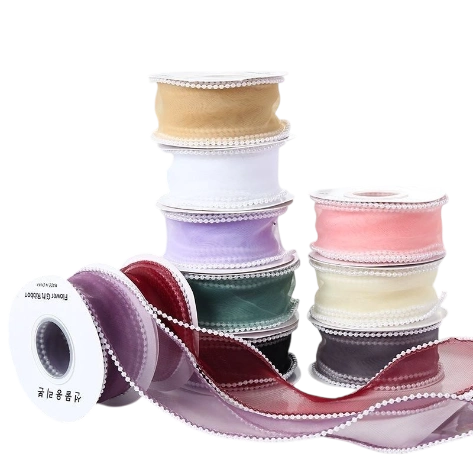 Ảnh sản phẩm Cuộn ruy băng viền ngọc trai 4cm x 10 yard 1