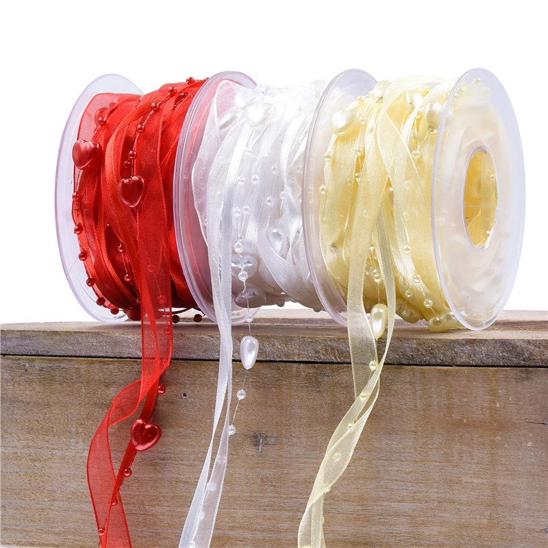 Ruy băng cườm ngọc trai cuộn 5 yard ảnh 12