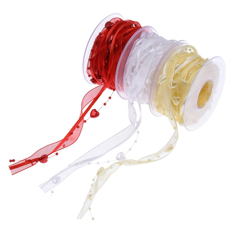 Ruy băng cườm ngọc trai cuộn 5 yard ảnh 13