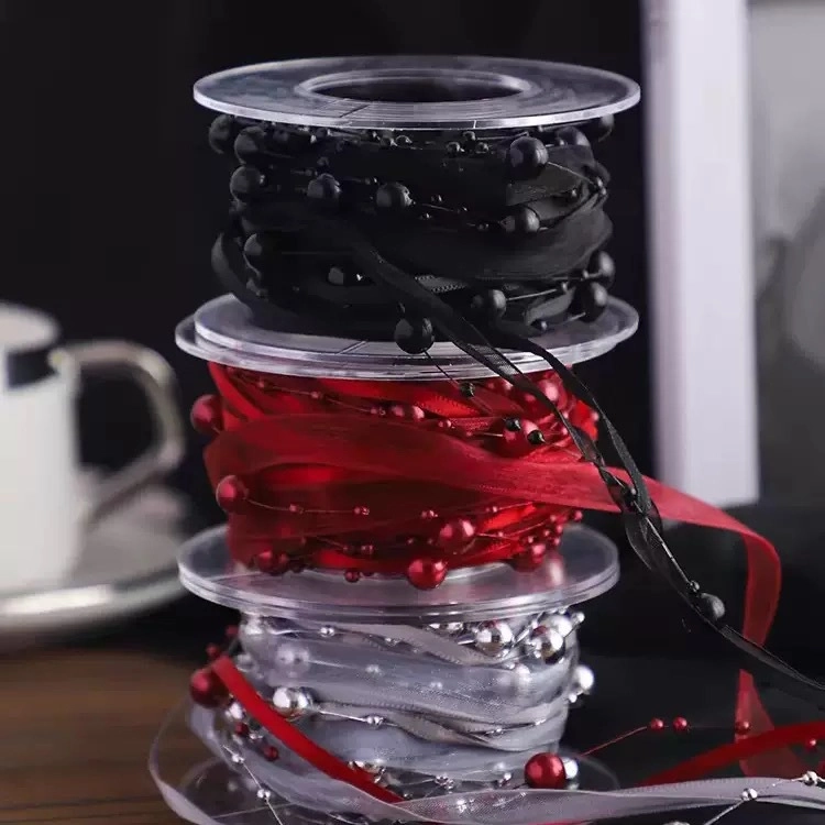 Ruy băng cườm ngọc trai cuộn 5 yard ảnh 15