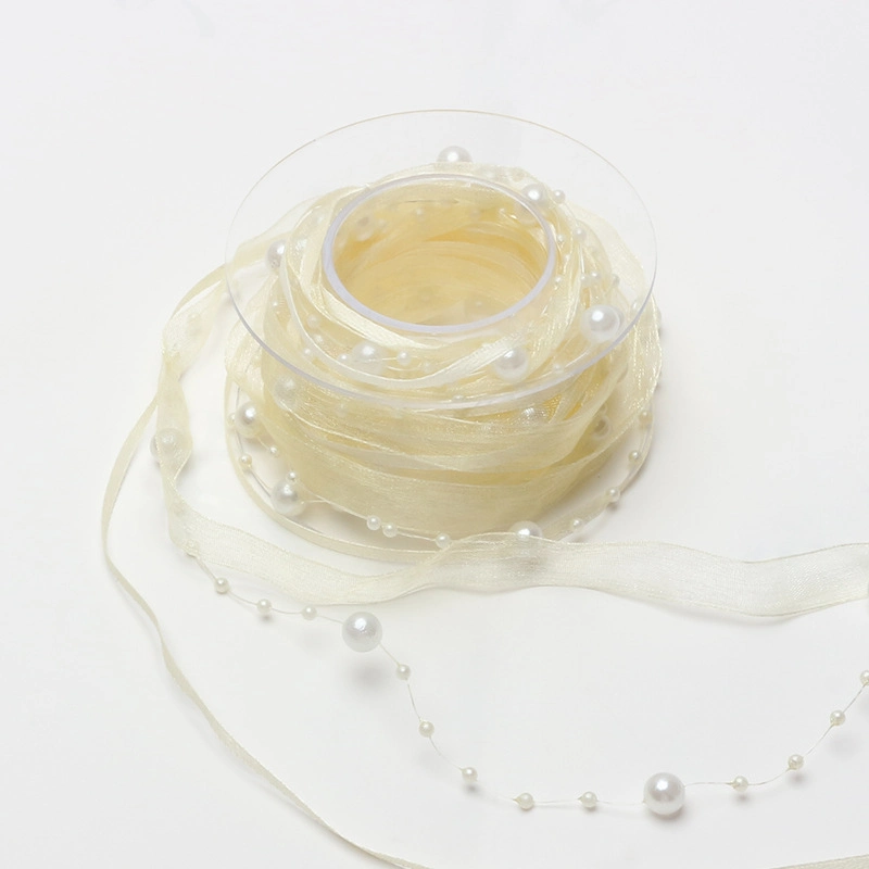 Ruy băng cườm ngọc trai cuộn 5 yard ảnh 19