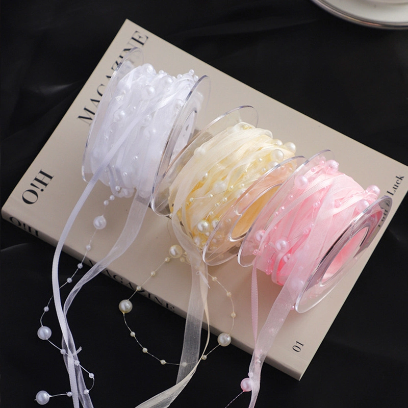 Ruy băng cườm ngọc trai cuộn 5 yard ảnh 9