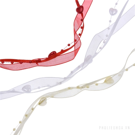 Ruy băng cườm ngọc trai cuộn 5 yard ảnh 11