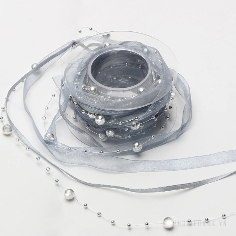 Ruy băng cườm ngọc trai cuộn 5 yard ảnh 16