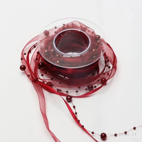 Ruy băng cườm ngọc trai cuộn 5 yard ảnh 18