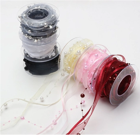 Ảnh sản phẩm Ruy băng cườm ngọc trai cuộn 5 yard 1