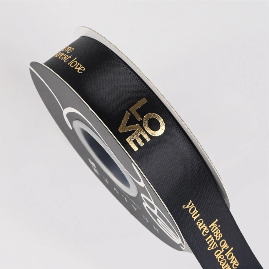 Ruy băng satin in chữ nhũ đồng I Love You khổ 2.5cm x 32yard ảnh 26