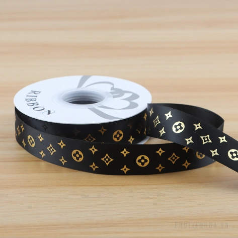 Ruy băng satin in chữ nhũ đồng I Love You khổ 2.5cm x 32yard ảnh 21